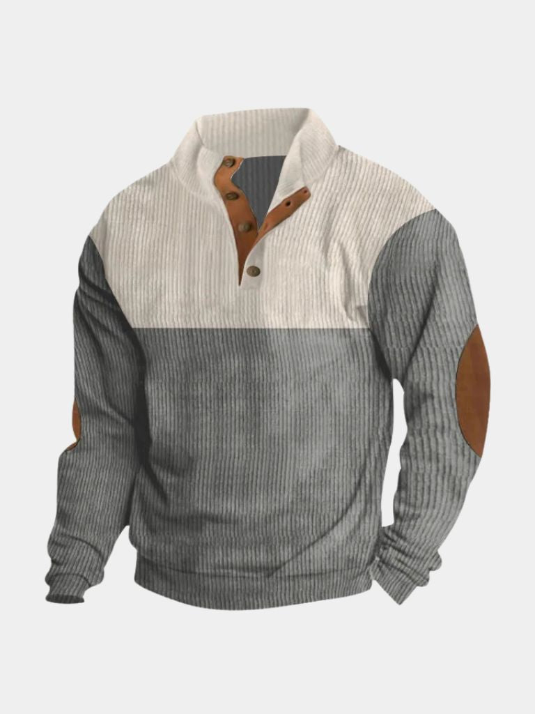 High Collar Corduroy Retro Pullover - Cross & Crown