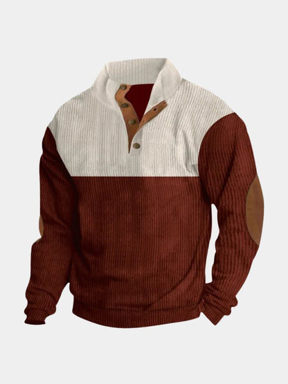 High Collar Corduroy Retro Pullover - Cross & Crown