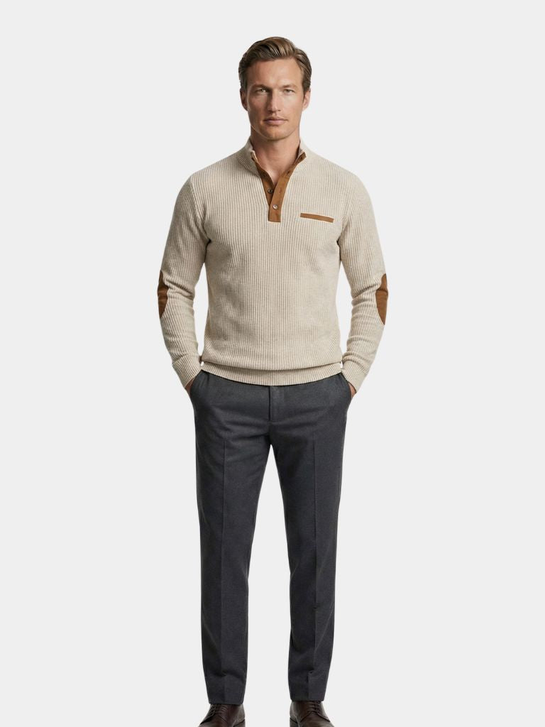 Monaco Casual Henley Pullover - Cross & Crown