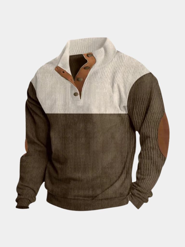 High Collar Corduroy Retro Pullover - Cross & Crown