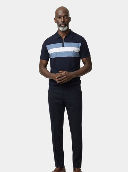 Classic Fit Quarter Zip Business Casual Short Sleeves Polo - Cross & Crown