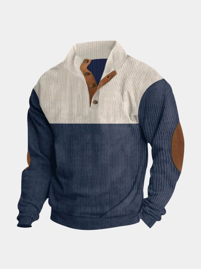 High Collar Corduroy Retro Pullover - Cross & Crown