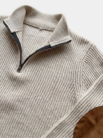 High Collar Quarter Zip Corduroy Pullover - Cross & Crown