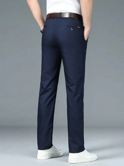 Bamboo Fiber Minimalist Straight Trousers - Cross & Crown