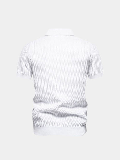 Classic Fit Quarter Zip Business Casual Short Sleeves Polo - Cross & Crown