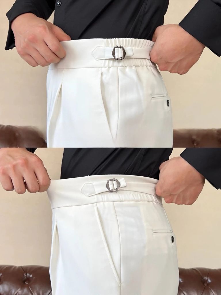 Classic Italy Sidetab Elastic Trousers - Cross & Crown