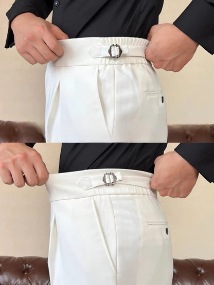 Classic Italy Sidetab Elastic Trousers - Cross & Crown