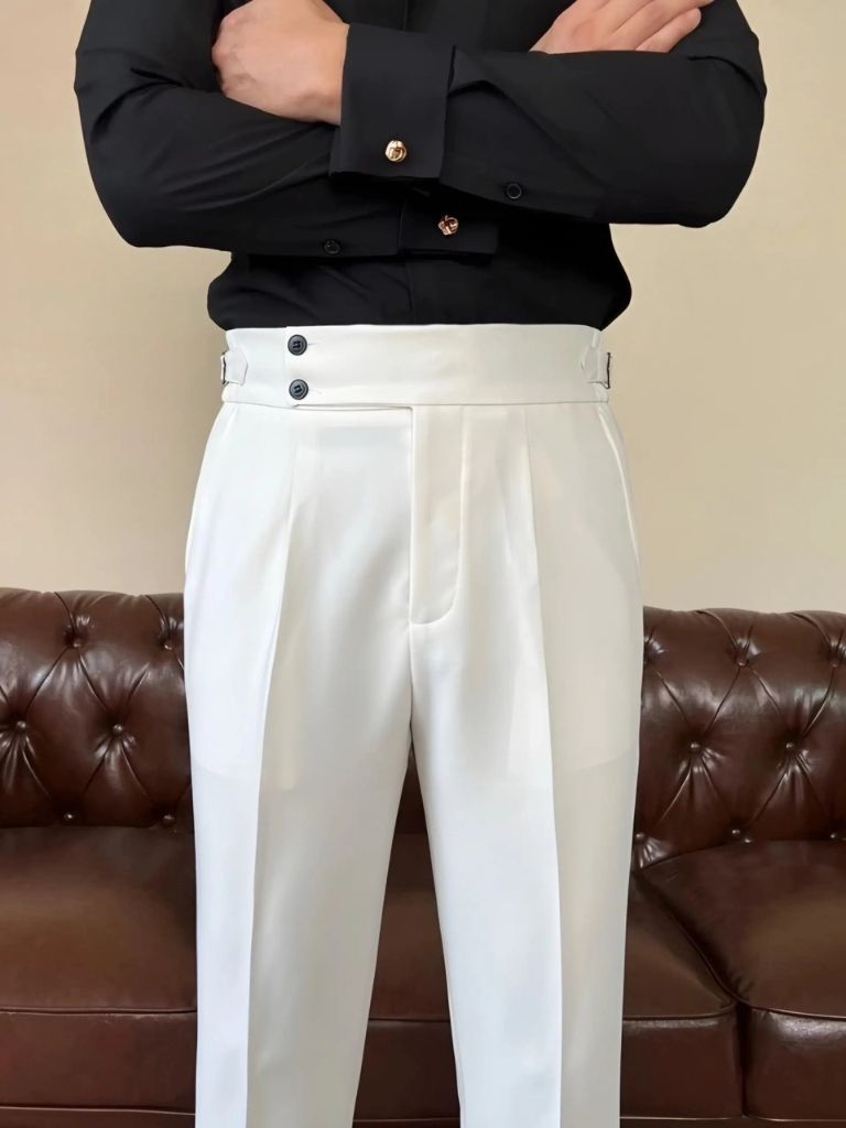 Classic Italy Sidetab Elastic Trousers - Cross & Crown
