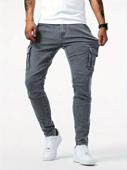 Denim Jeans Cargo Trousers - Cross & Crown