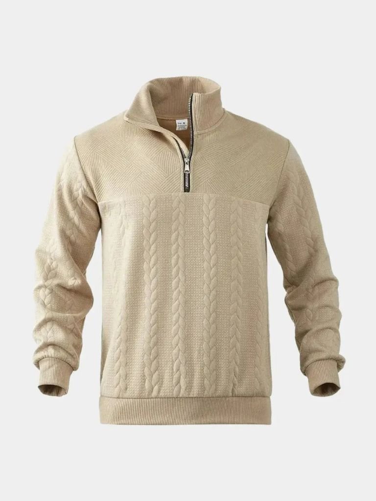 Essential Henley High Collar Quarter Zip Pullover - Cross & Crown