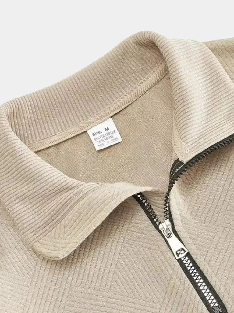Essential Henley High Collar Quarter Zip Pullover - Cross & Crown