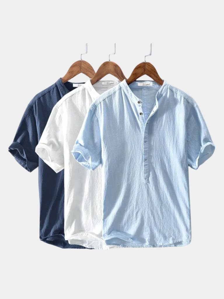 Essential Short Sleeve Linen Shirt - Cross & Crown