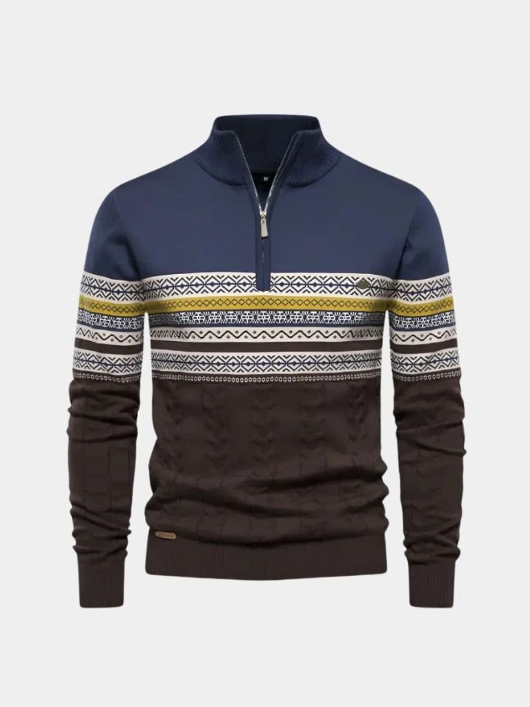 Half Zip Knit Pullover Sweater - Cross & Crown