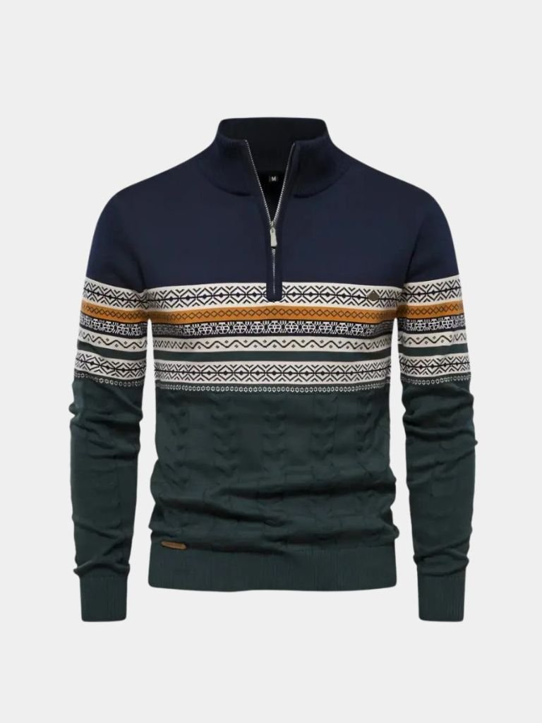 Half Zip Knit Pullover Sweater - Cross & Crown