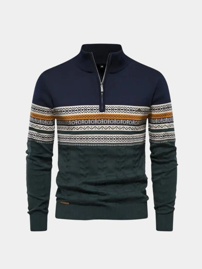 Half Zip Knit Pullover Sweater - Cross & Crown