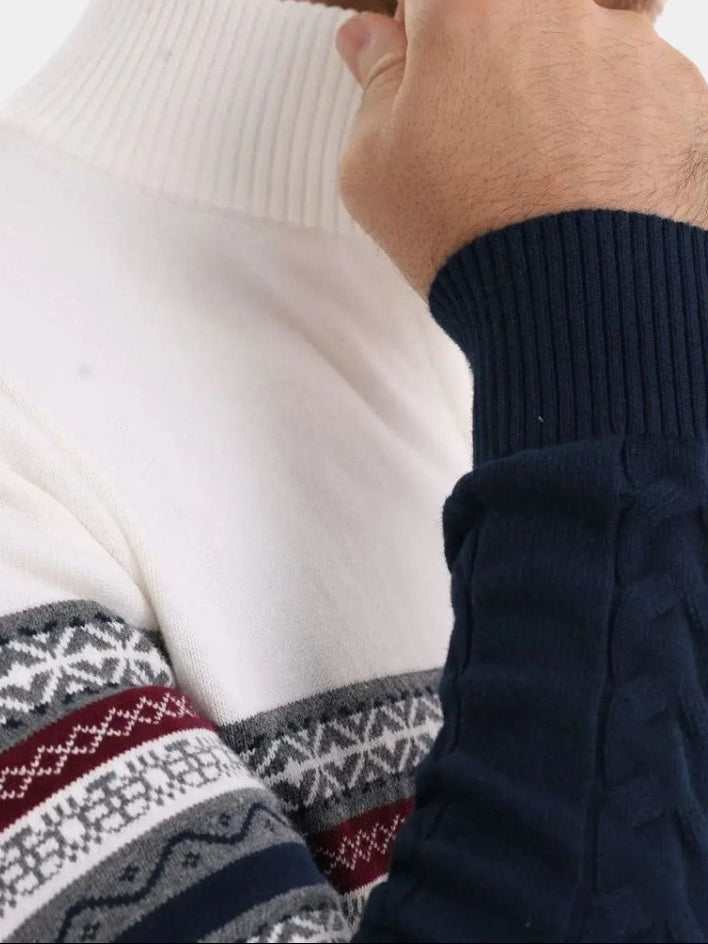 Half Zip Knit Pullover Sweater - Cross & Crown