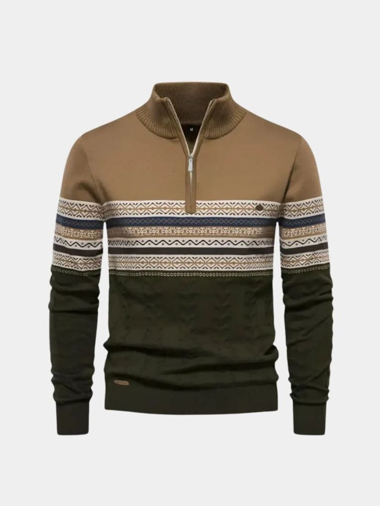 Half Zip Knit Pullover Sweater - Cross & Crown