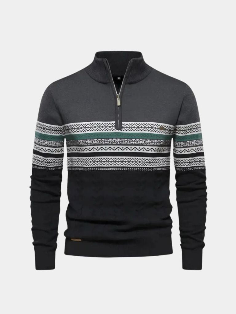 Half Zip Knit Pullover Sweater - Cross & Crown