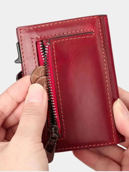 Leather Magnet Wallet Anti-Scam - Cross & Crown