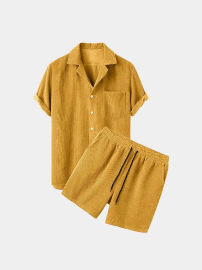 Summer Corduroy Set Shorts and Shirt - Cross & Crown
