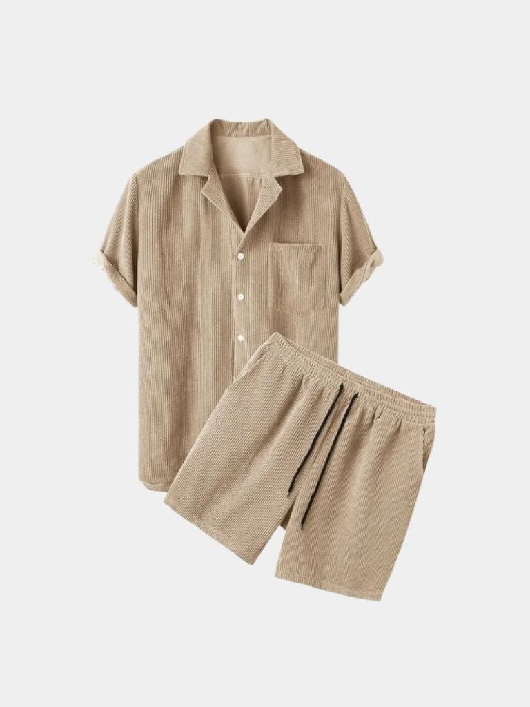 Summer Corduroy Set Shorts and Shirt - Cross & Crown