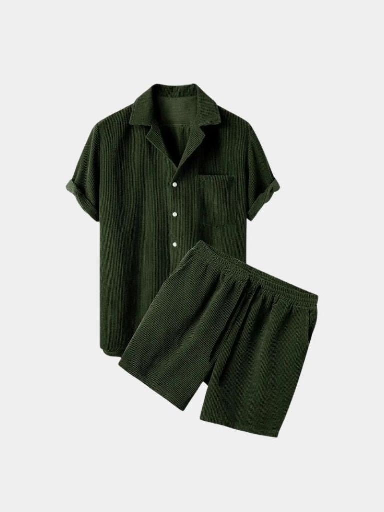 Summer Corduroy Set Shorts and Shirt - Cross & Crown