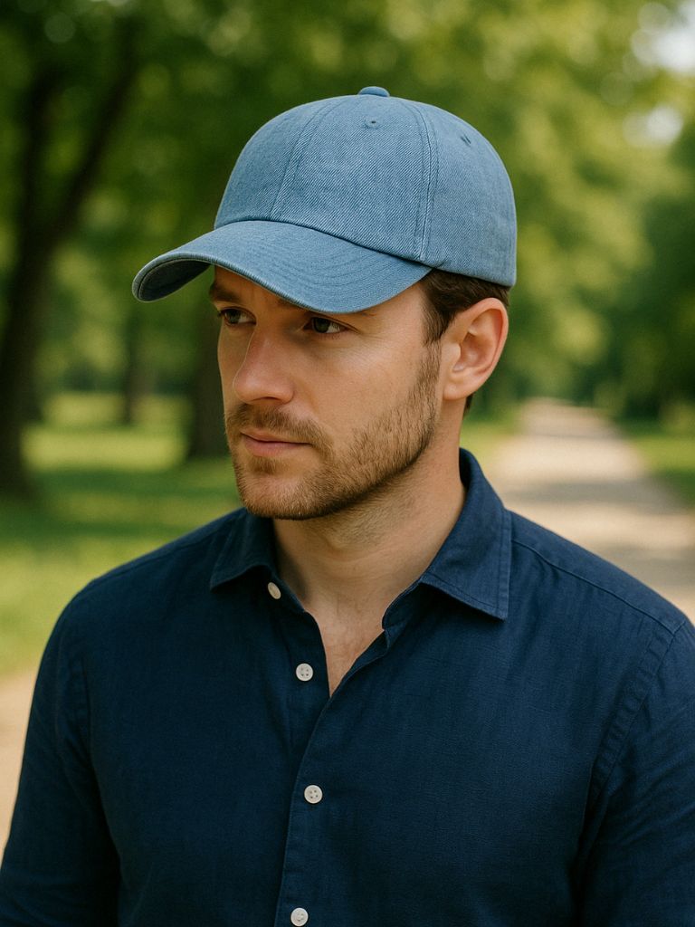 Minimalist Denim Cap - Cross & Crown